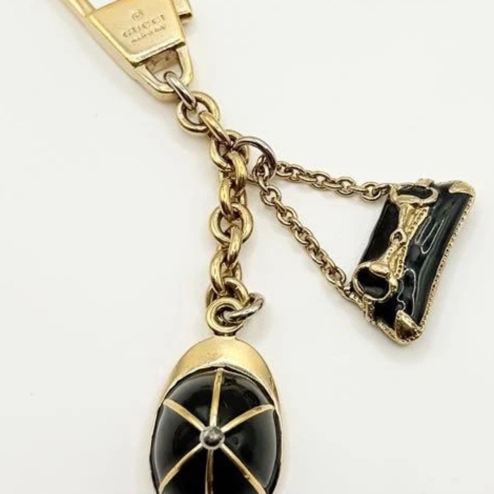 GUCCI Horsebit Bamboo Bag Keychain Cap Charm